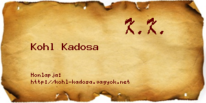 Kohl Kadosa névjegykártya
